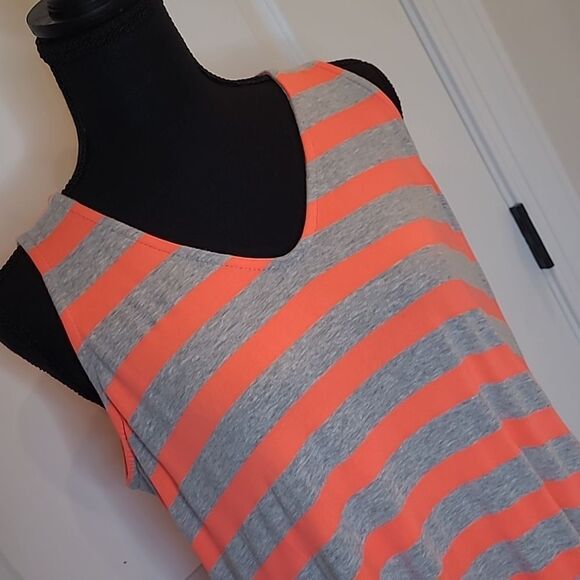 Tiana B. Gray and Neon Striped Dress - Picture 2 of 11